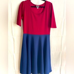 Lularoe XL Nicole Red Blue